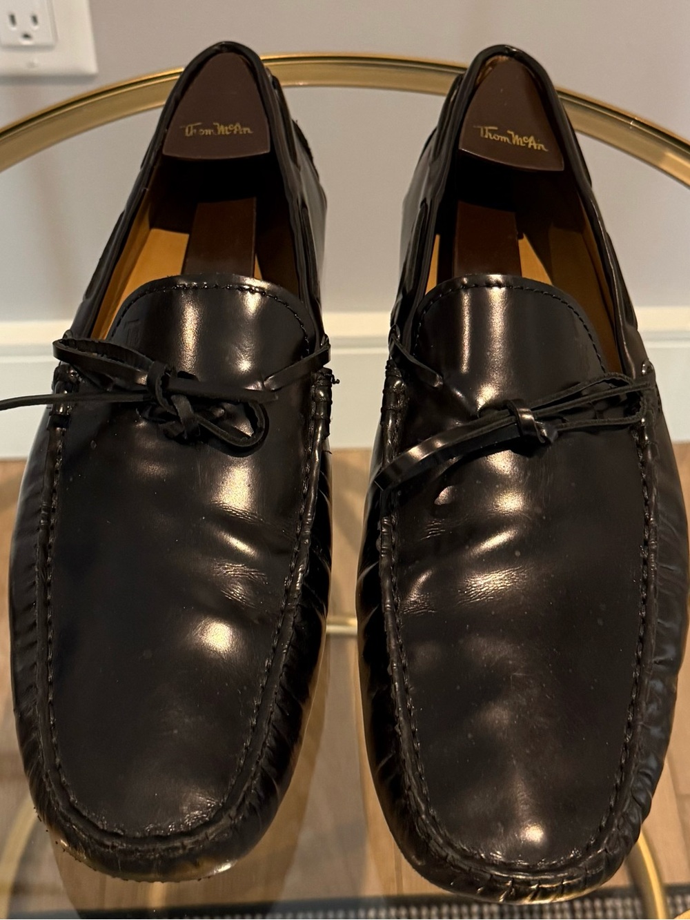 Tod's Black Leather Tassel-Detail Driving Loafers
